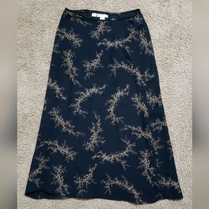 Vintage Rena Rowan Skirt Brown Leaf Detailing